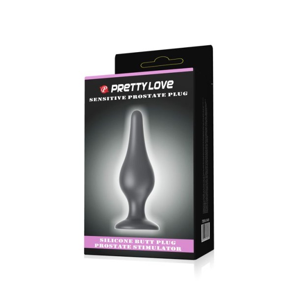 Анальная пробка на присоске среднего размера Sensitive Prostate Plug - 14 см