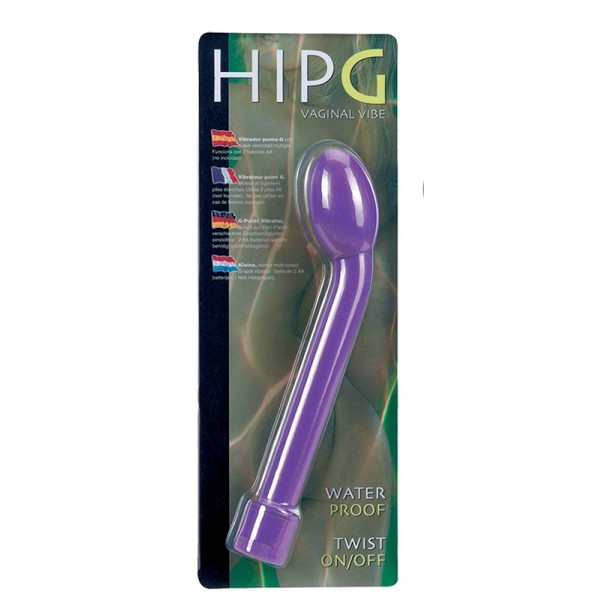 Фиолетовый вибростимулятор для G-точки HIP-G - 18,5 см