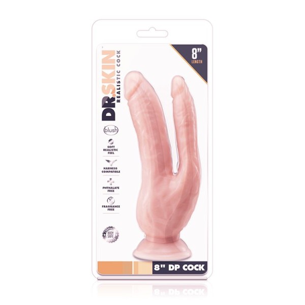 Телесный фаллоимитатор 8 Inch DP Cock - 20,32 см