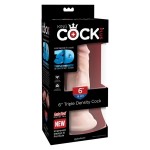 Телесный фаллоимитатор на присоске 6  Triple Density Cock - 18,4 см