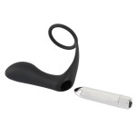 Черное эрекционное кольцо с анальной вибропробкой Vibrating Ring   Plug