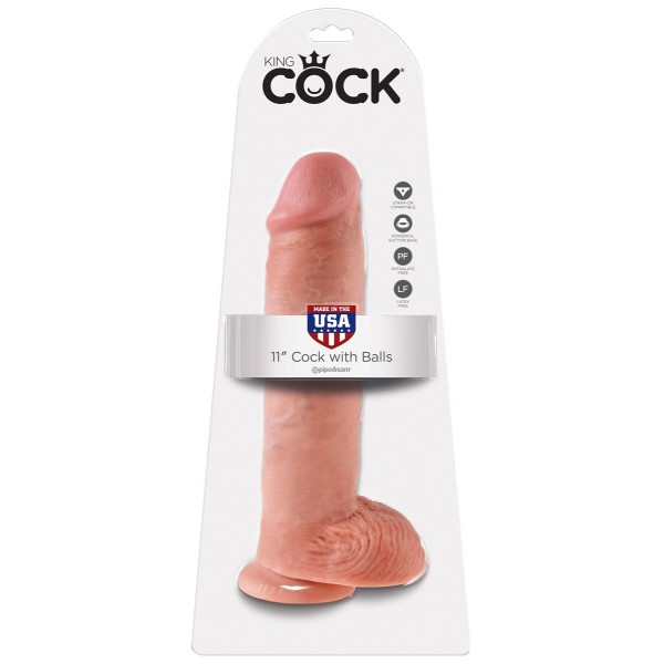 Реалистичный фаллоимитатор на присоске 11 Cock with Balls - 28 см