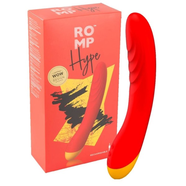 Красный изогнутый вибромассажер Romp Hype G-Spot - 21 см