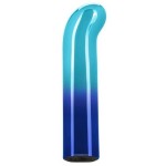 Голубой изогнутый мини-вибромассажер Glam G Vibe - 12 см
