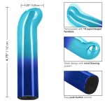 Голубой изогнутый мини-вибромассажер Glam G Vibe - 12 см