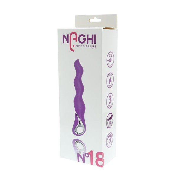Фиолетовый изогнутый вибратор NAGHI NO18 RECHARGEABLE 3 MOTOR VIBE - 15 см