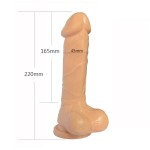 Телесный фаллоимитатор 8 Inch Carved DIldo - 22 см