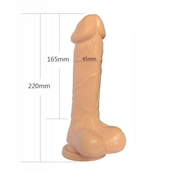 Телесный фаллоимитатор 8 Inch Carved DIldo - 22 см