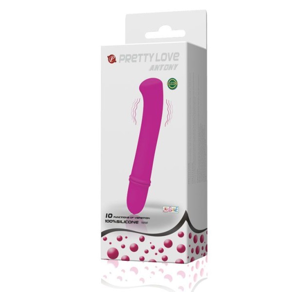 Фиолетовый вибратор Pretty Love Antony - 11,7 см