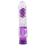 Фиолетовый вибратор Pleaser с шишечками - 16,2 см