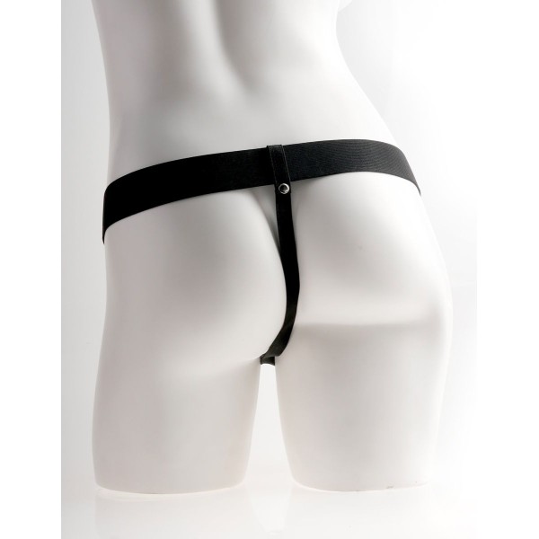Телесный перезаряжаемый вибрострапон 7  Hollow Rechargeable Strap-on with Balls - 20,3 см