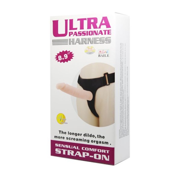 Гибкий фаллоимитатор-реалистик на трусиках Ultra Passionate Harness - 21,5 см