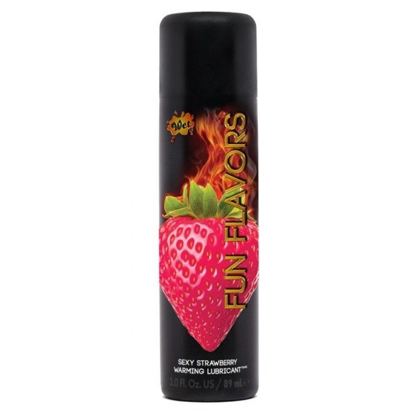 Разогревающий лубрикант Fun Flavors 4-in-1 Sexy Strawberry с ароматом клубники - 89 мл