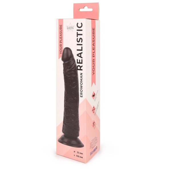 Фаллоимитатор-реалистик Erowoman коричневого цвета - 22 см