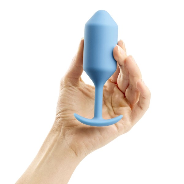 Голубая пробка для ношения B-vibe Snug Plug 3 - 12,7 см