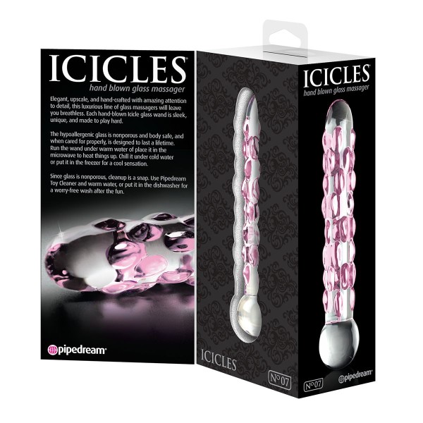 Стеклянный фаллоимитатор Icicles №7 - 17,8 см