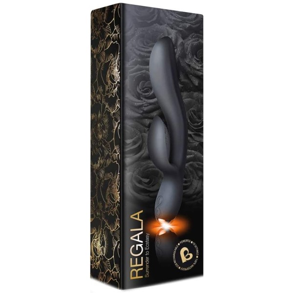 Черный вибратор-кролик Regala Rabbit - 22,5 см
