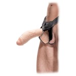 Большой полый страпон телесного цвета Extreme Hollow Strap-On - 25,5 см