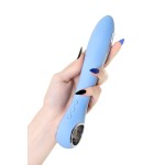 Голубой силиконовый вибратор с электростимуляцией GALVANI VIBE - 21 см
