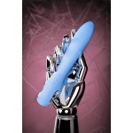 Голубой силиконовый вибратор с электростимуляцией GALVANI VIBE - 21 см