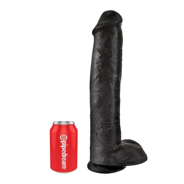Чёрный фаллоимитатор-гигант 15  Cock with Balls - 40,6 см