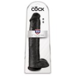 Чёрный фаллоимитатор-гигант 15  Cock with Balls - 40,6 см