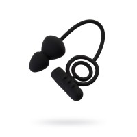 Чёрное эрекционное кольцо с вибростимулятором и анальным хвостом Чёрное эрекционное кольцо с вибростимулятором и анальным хвостом