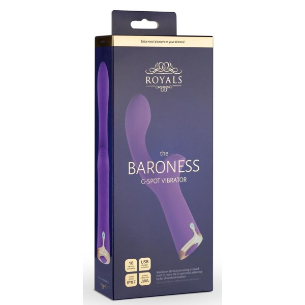 Фиолетовый вибратор The Baroness G-spot Vibrator - 19,5 см
