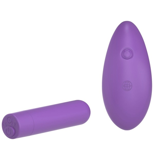 Фиолетовая вибропуля с пультом Rechargeable Remote Control Bullet - 7,62 см