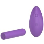 Фиолетовая вибропуля с пультом Rechargeable Remote Control Bullet - 7,62 см