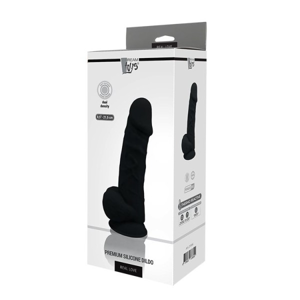 Черный фаллоимитатор на присоске DILDO 85INCH - 20 см