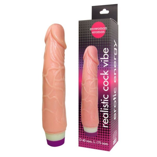 Вибратор Realistic Cock Vibe телесного цвета - 20 см