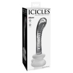 Прозрачный стеклянный стимулятор Icicles №88 с силиконовой присоской - 18 см
