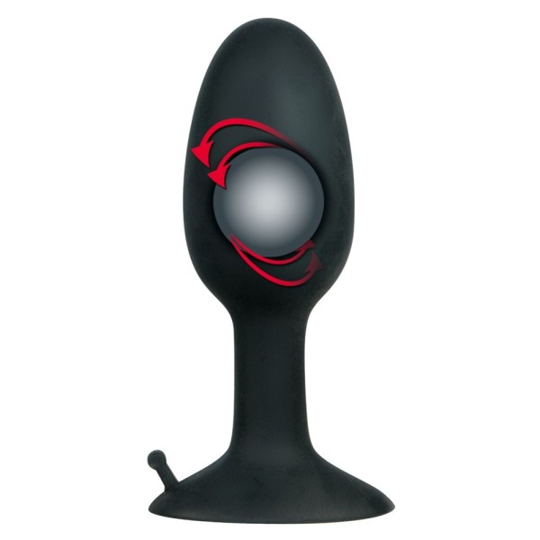 Полая анальная пробка с шариком Small Silicone Plug - 8 см