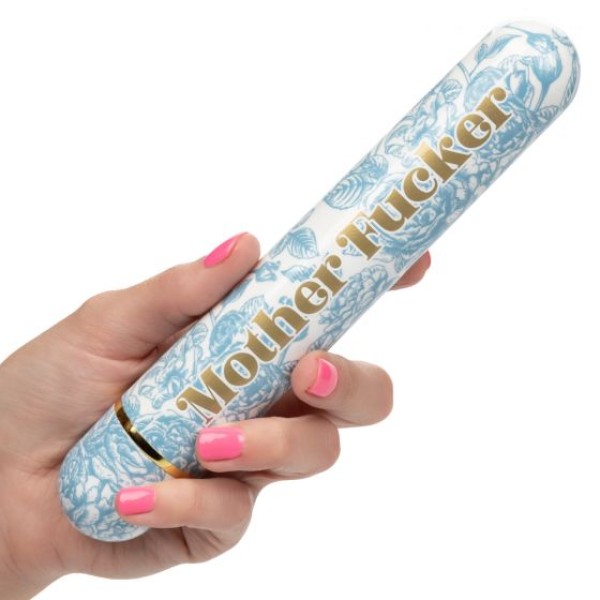 Голубой классический вибратор Naughty Bits Mother Fucker Personal Vibrator - 18 см