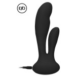 Черный вибратор G-Spot and Clitoral Vibrator Flair - 17,5 см