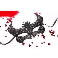 Черная ажурная текстильная маска Мишель 