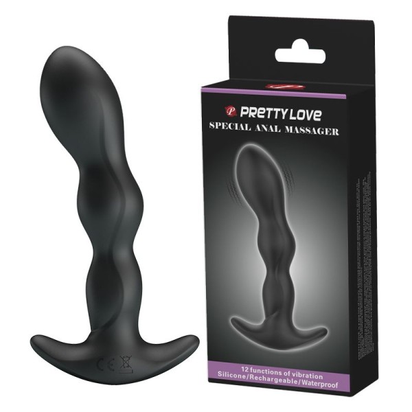 Черный анальный стимулятор простаты с вибрацией Special Anal Massager - 14,5 см