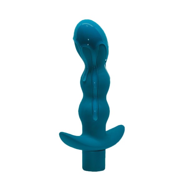 Бирюзовый анальный вибромассажёр Naughty - 14,5 см