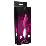 Розовый перезаряжаемый вибратор-кролик Athos - 22 см