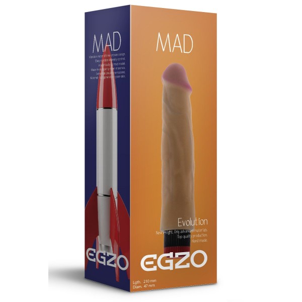 Реалистичный мультискоростной вибратор без мошонки Mad Rocket - 21 см