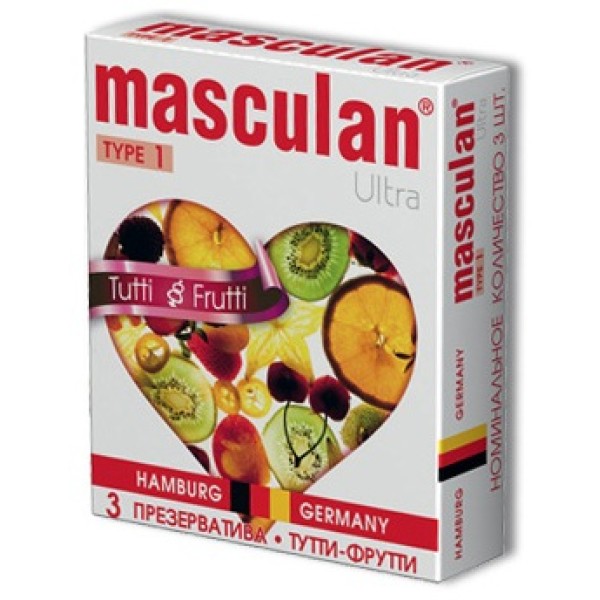 Жёлтые презервативы Masculan Ultra Tutti-Frutti с фруктовым ароматом - 3 шт