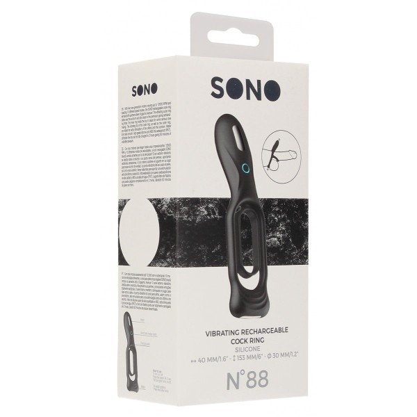 Черное двойное эрекционное виброкольцо N 88 Vibrating Rechargeable Cock Ring