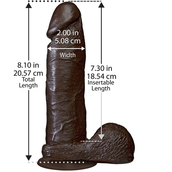 Коричневый фаллоимитатор The Realistic Cock 8” with Removable Vac-U-Lock Suction Cup - 20,57 см