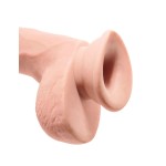 Телесный фаллоимитатор на присоске 9  Triple Density Cock with Balls - 24,1 см