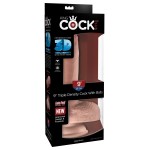 Телесный фаллоимитатор на присоске 9  Triple Density Cock with Balls - 24,1 см