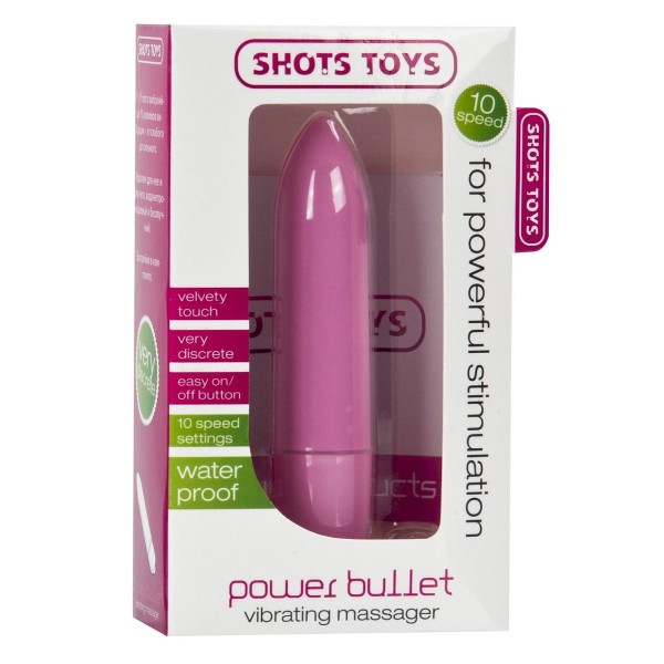 Розовая удлинённая вибропуля Power Bullet Pink - 8,3 см