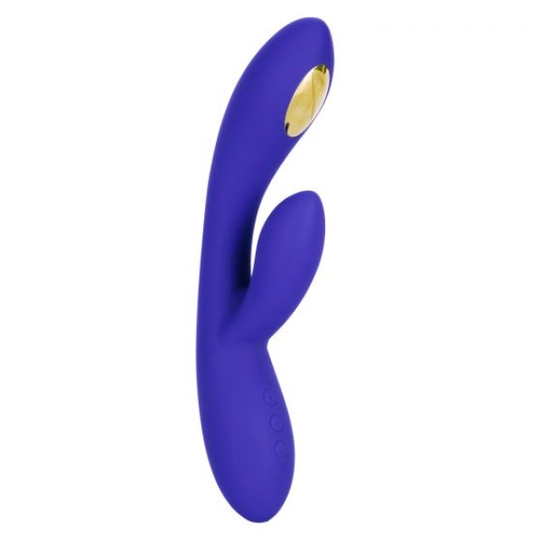 Фиолетовый вибратор с функцией электростимуляции Intimate E-Stimulator Dual Wand - 21,5 см