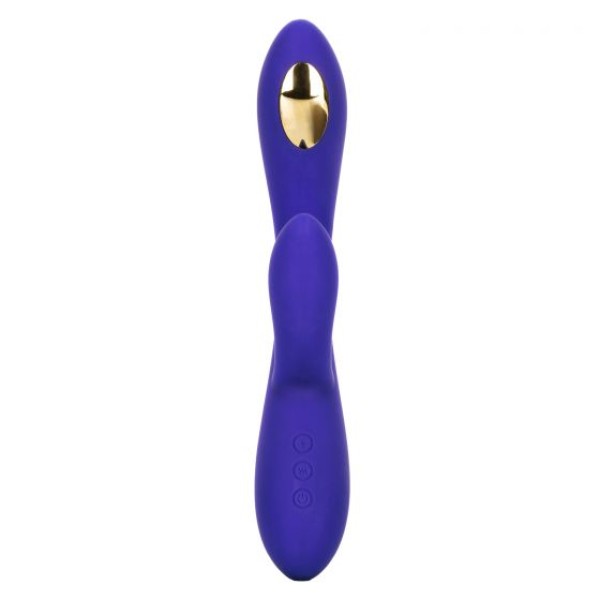 Фиолетовый вибратор с функцией электростимуляции Intimate E-Stimulator Dual Wand - 21,5 см
