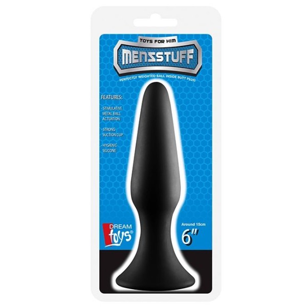 Черная анальная пробка METAL BALL BUTT PLUG - 15 см